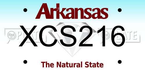 XCS216 Arkansas License Plate