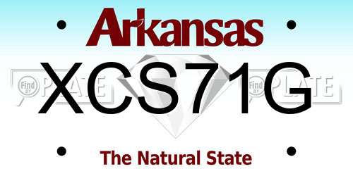 XCS71G Arkansas License Plate