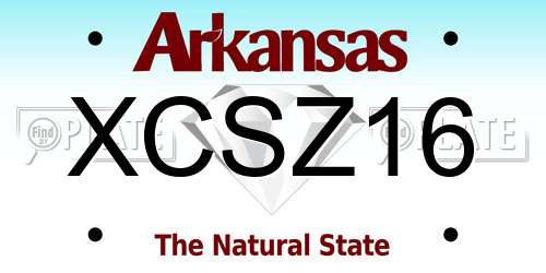 XCSZ16 Arkansas License Plate