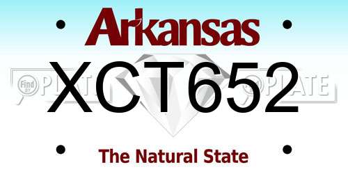XCT652 Arkansas License Plate