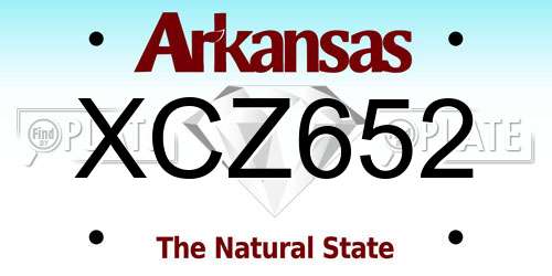 XCZ652 Arkansas License Plate