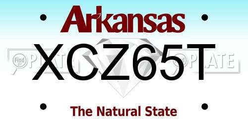 XCZ65T Arkansas License Plate