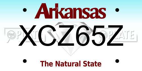 XCZ65Z Arkansas License Plate