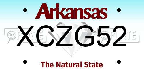 XCZG52 Arkansas License Plate