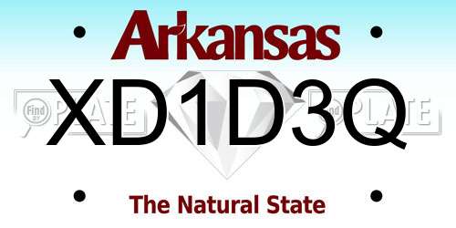 XD1D3Q Arkansas License Plate