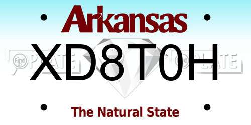 XD8T0H Arkansas License Plate