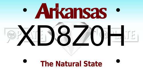 XD8Z0H Arkansas License Plate