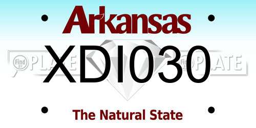 XDI030 Arkansas License Plate