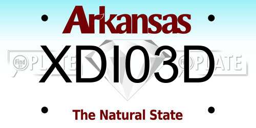 XDI03D Arkansas License Plate