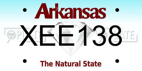 XEE138 Arkansas License Plate