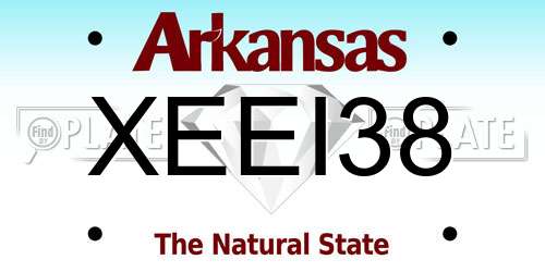 XEEI38 Arkansas License Plate
