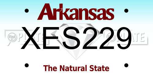 XES229 Arkansas License Plate