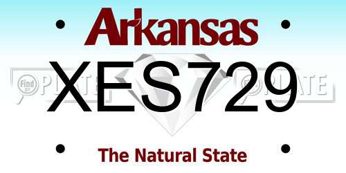 XES729 Arkansas License Plate
