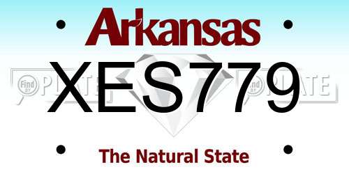 XES779 Arkansas License Plate