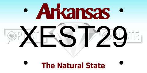 XEST29 Arkansas License Plate