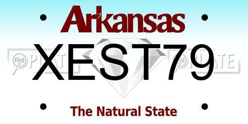 XEST79 Arkansas License Plate