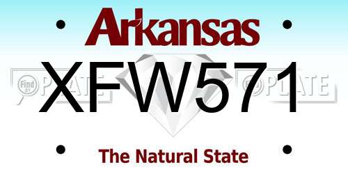 XFW571 Arkansas License Plate