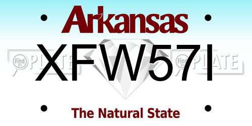 XFW57I Arkansas License Plate