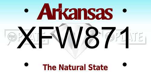 XFW871 Arkansas License Plate