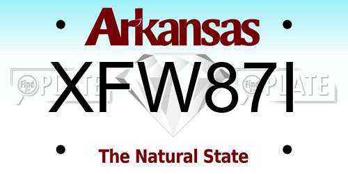 XFW87I Arkansas License Plate