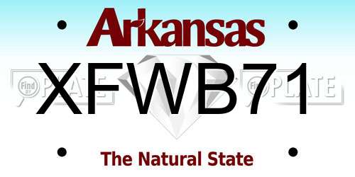 XFWB71 Arkansas License Plate