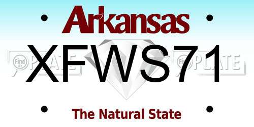 XFWS71 Arkansas License Plate