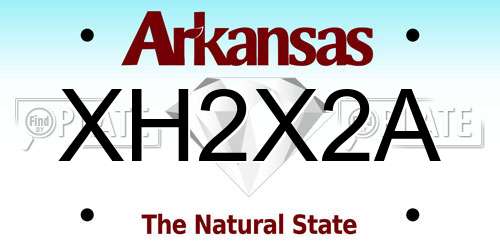 XH2X2A Arkansas License Plate