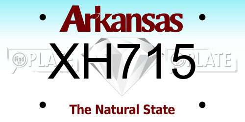 XH715 Arkansas License Plate