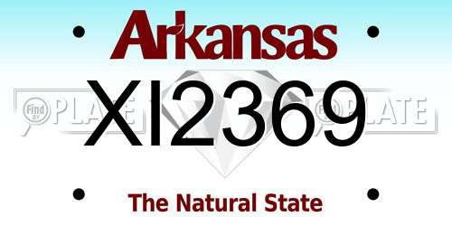 XI2369 Arkansas License Plate