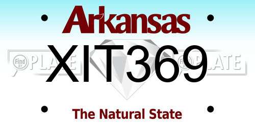 XIT369 Arkansas License Plate