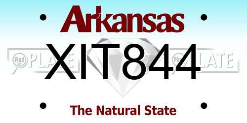 XIT844 Arkansas License Plate
