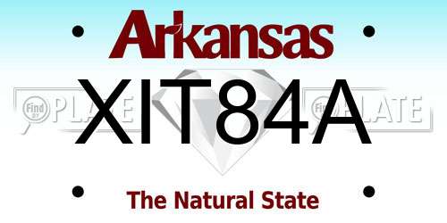 XIT84A Arkansas License Plate