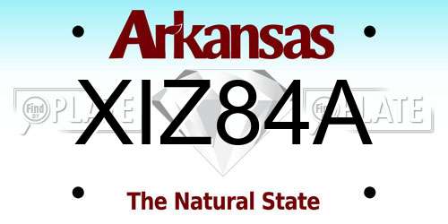 XIZ84A Arkansas License Plate