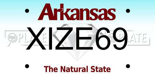 XIZE69 Arkansas License Plate