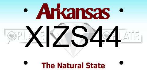 XIZS44 Arkansas License Plate