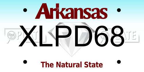 XLPD68 Arkansas License Plate