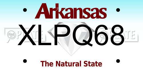 XLPQ68 Arkansas License Plate