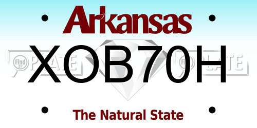 XOB70H Arkansas License Plate