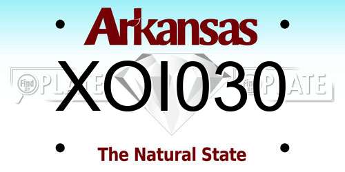XOI030 Arkansas License Plate