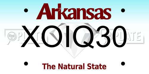XOIQ30 Arkansas License Plate