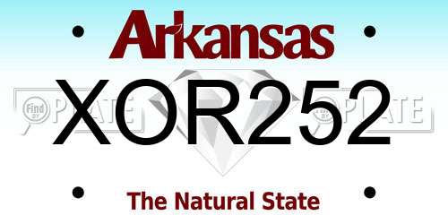 XOR252 Arkansas License Plate