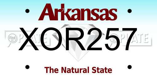 XOR257 Arkansas License Plate