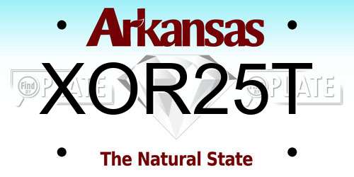 XOR25T Arkansas License Plate