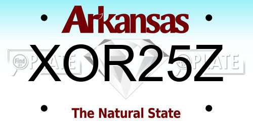 XOR25Z Arkansas License Plate