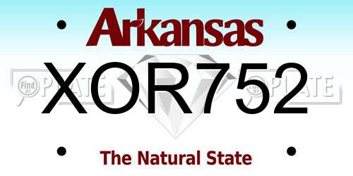 XOR752 Arkansas License Plate