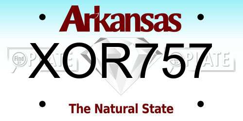 XOR757 Arkansas License Plate