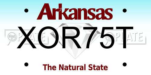 XOR75T Arkansas License Plate