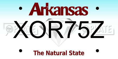 XOR75Z Arkansas License Plate