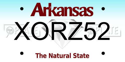 XORZ52 Arkansas License Plate