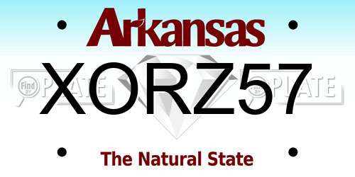 XORZ57 Arkansas License Plate